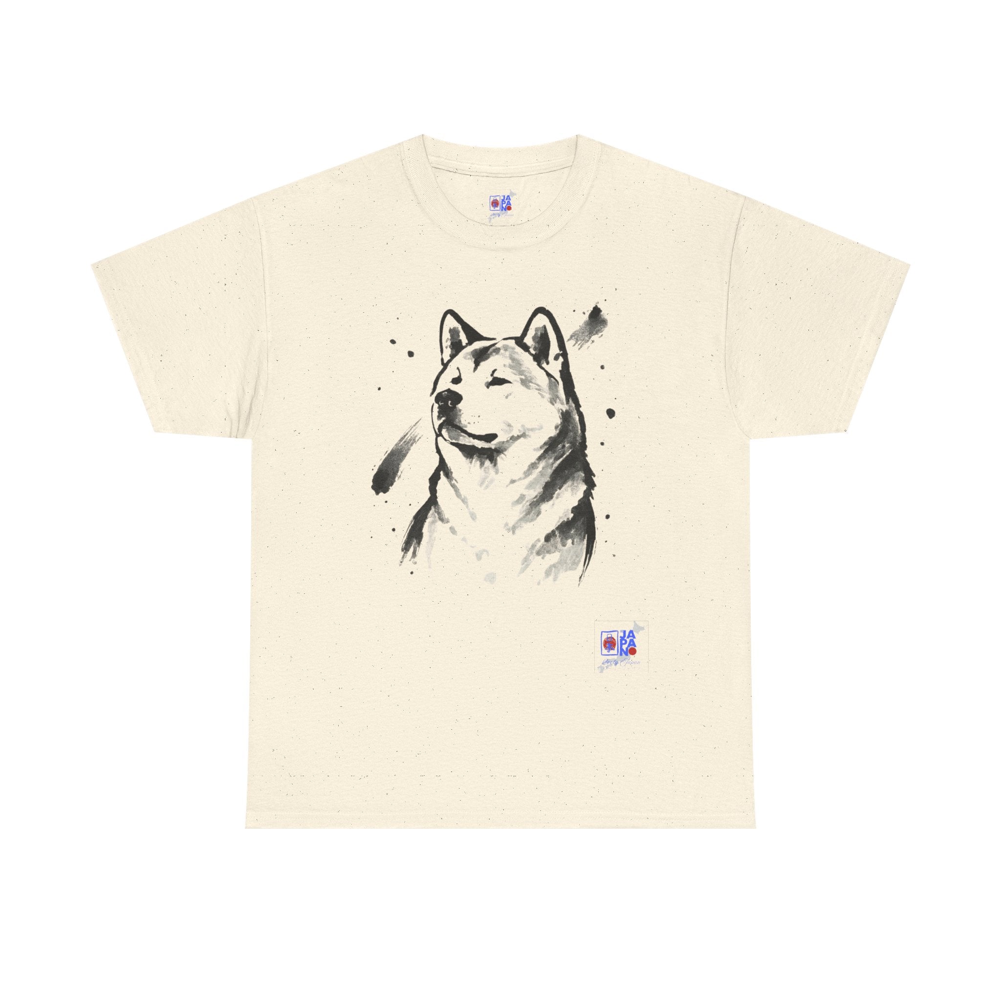 Akita Inu Sumi Ink Portrait T-Shirt — Japanese Ink Wash Dog Tee