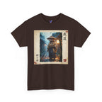 Tanuki Samurai T-Shirt — 狸の侍 Japanese Raccoon Dog Warrior | Yomichi Night Road Folklore Bushido Graphic Tee
