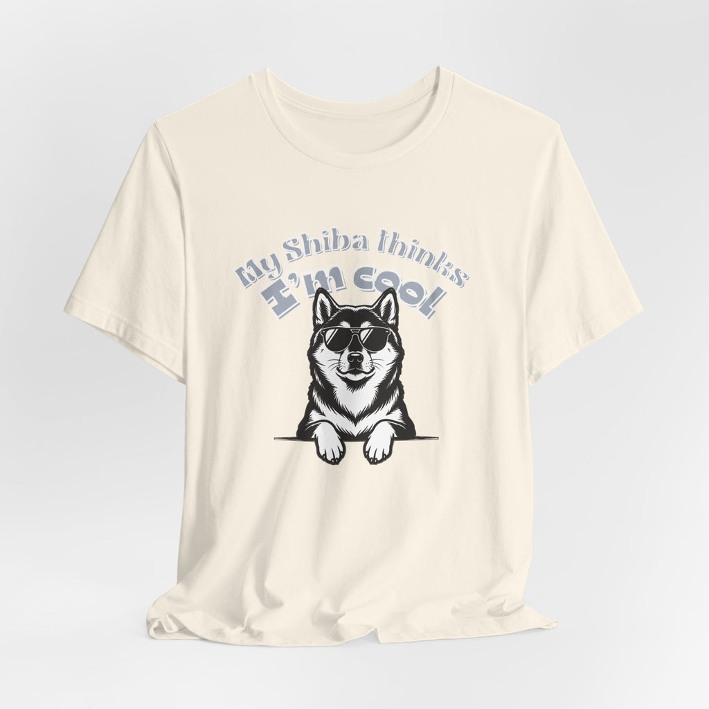 My Shiba Thinks I'm Cool, Shiba Inu Sunglasses Graphic Tee, Japanese Dog Lover Gift, Unisex T-Shirt