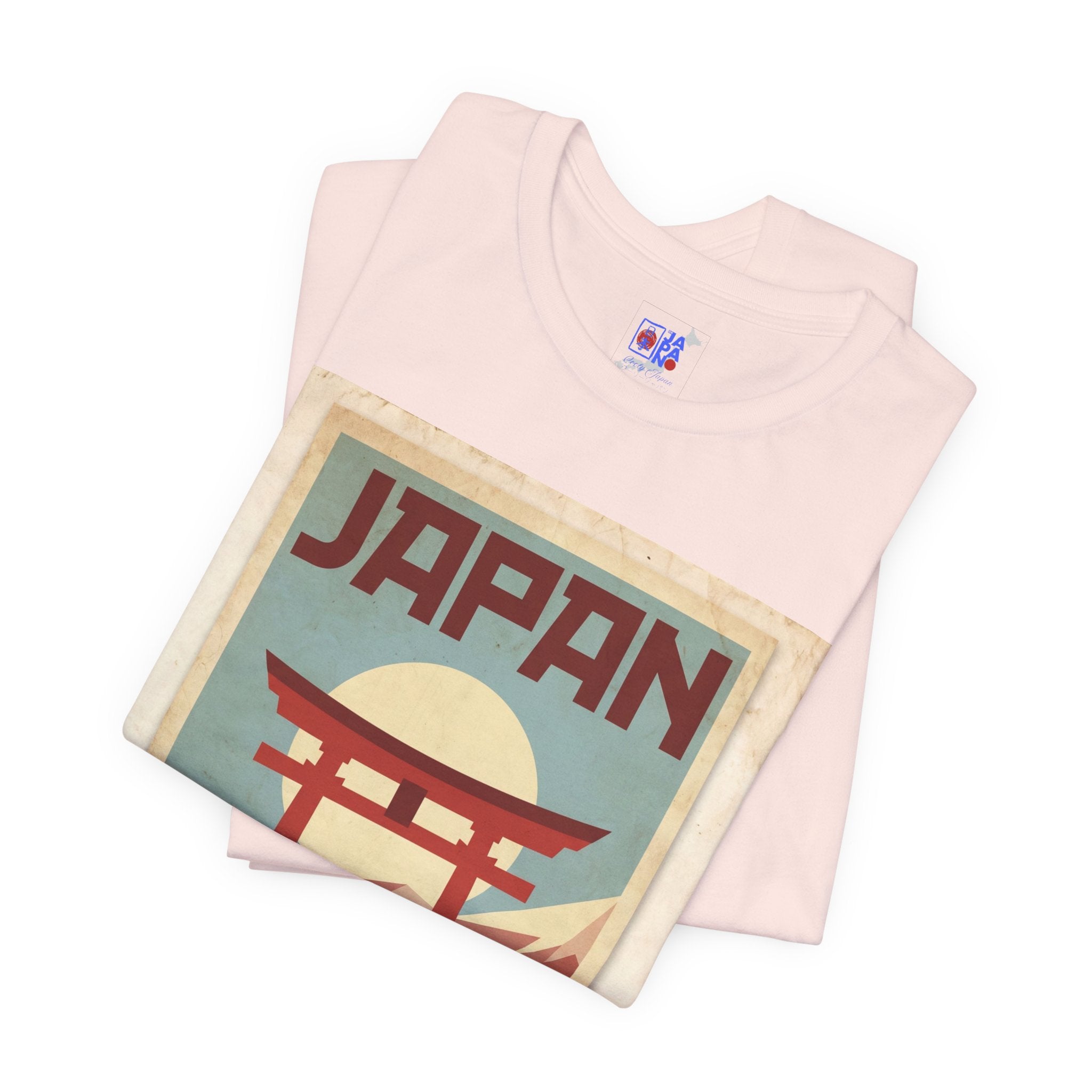 Japan Vintage Travel Poster T-Shirt — Torii Gate Sunrise Mountain Tee