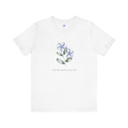 Wasurenagusa "Treasure Yourself" Tee — Minimal Japanese Botanical Self-Compassion Shirt