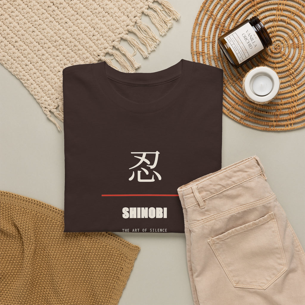 Shinobi T Shirt Ninja Japanese Kanji Tee Silent Warrior Gift for Anime Fans, Martial Arts Lover Clothing, Unique Graphic Shirt for Him