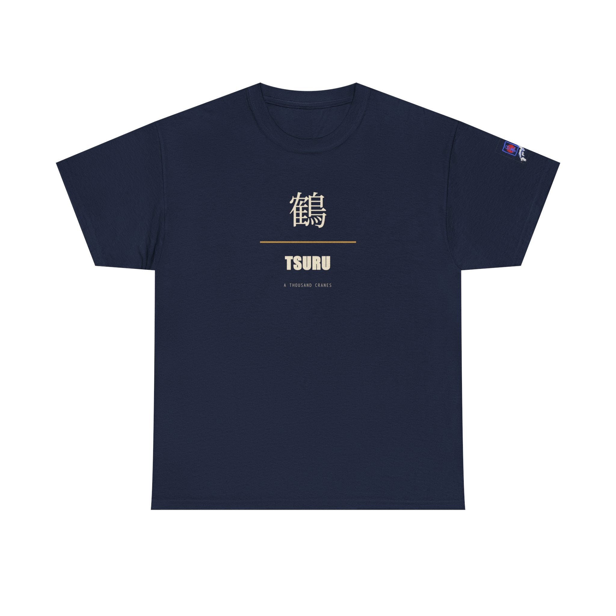 Japanese Crane Tsuru Kanji Tee | Minimalist Origami Zen Shirt