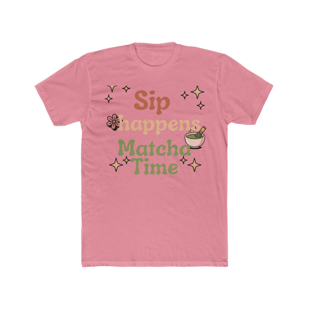 Sip Happens Matcha Time Tee | Front-Print Typography Graphic | Matcha Collection