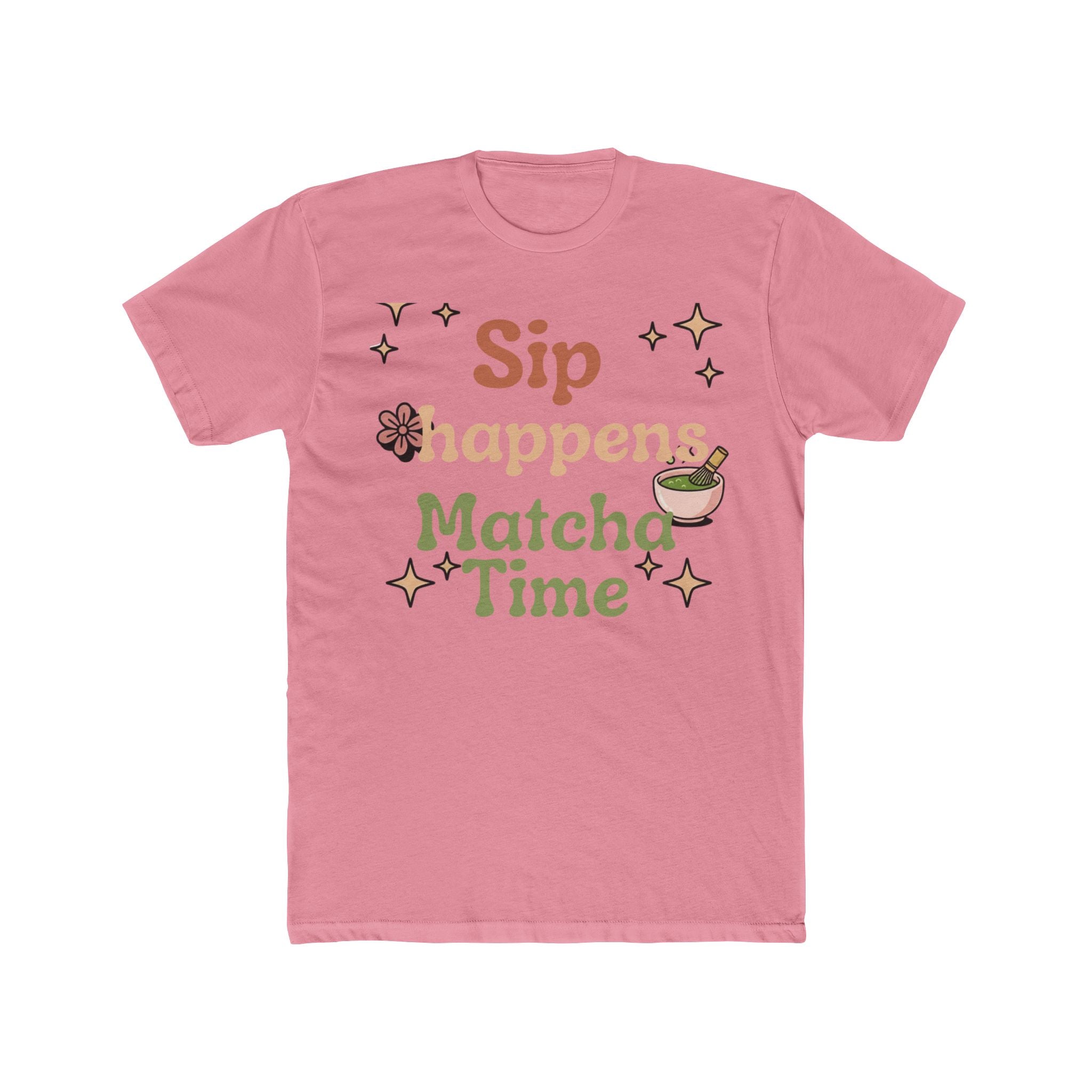 Sip Happens Matcha Time Tee | Front-Print Typography Graphic | Matcha Collection