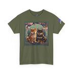 Shiba Inu Puppies Duo T-Shirt — Cute Cherry Blossom Dog Tee