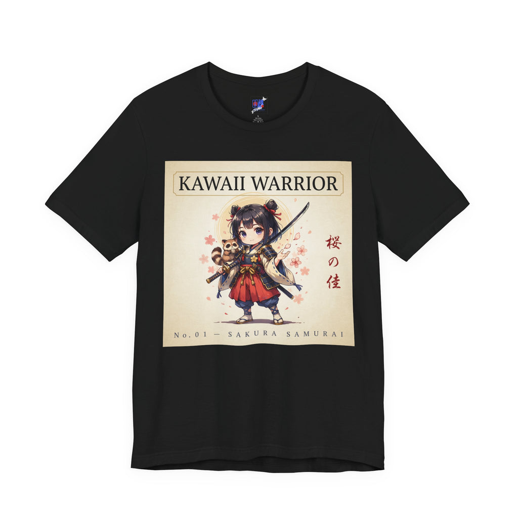 Kawaii Sakura Samurai T-Shirt — Cute Anime Warrior Tee