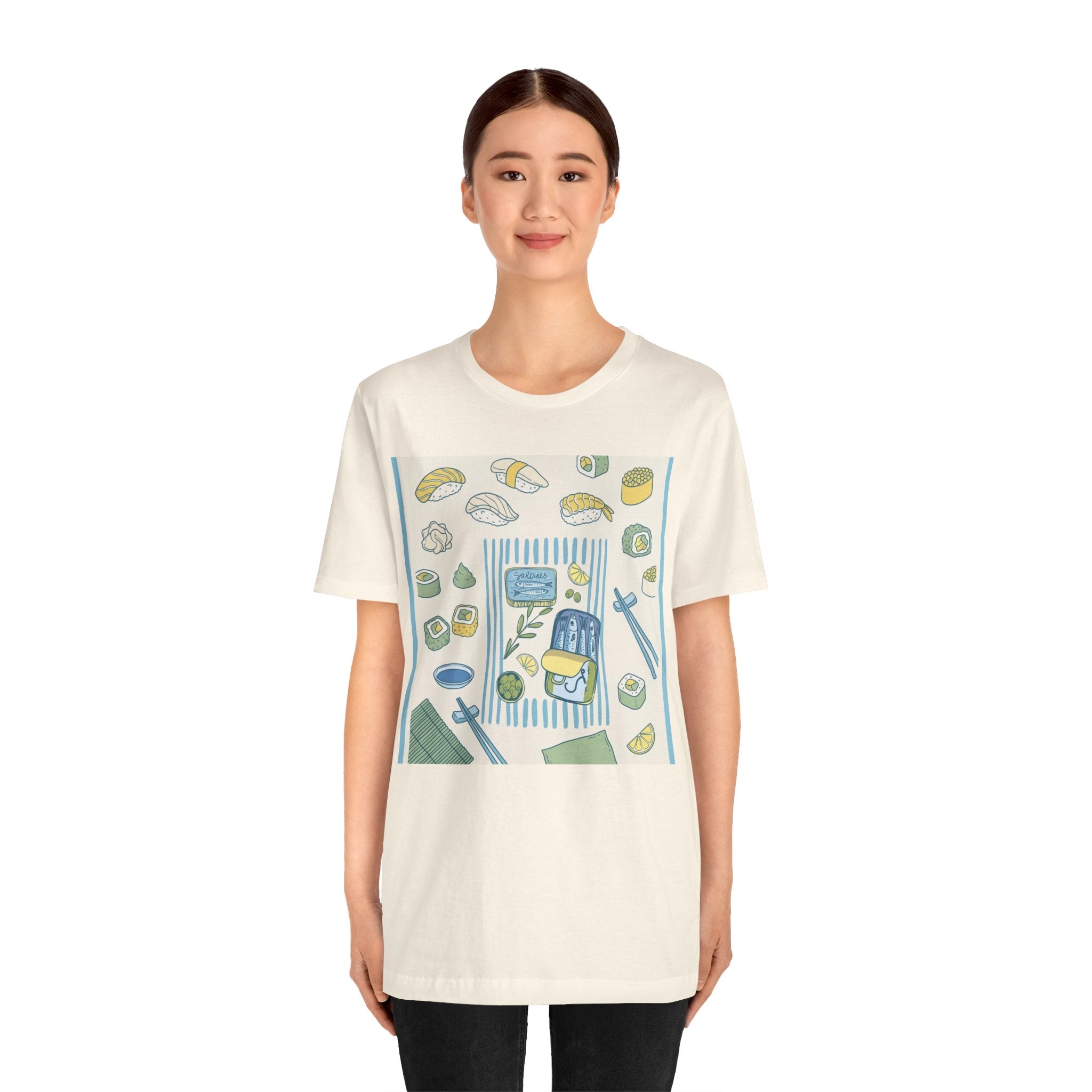 Sushi Picnic Tee, Cute Bento & Sushi Illustration T-Shirt