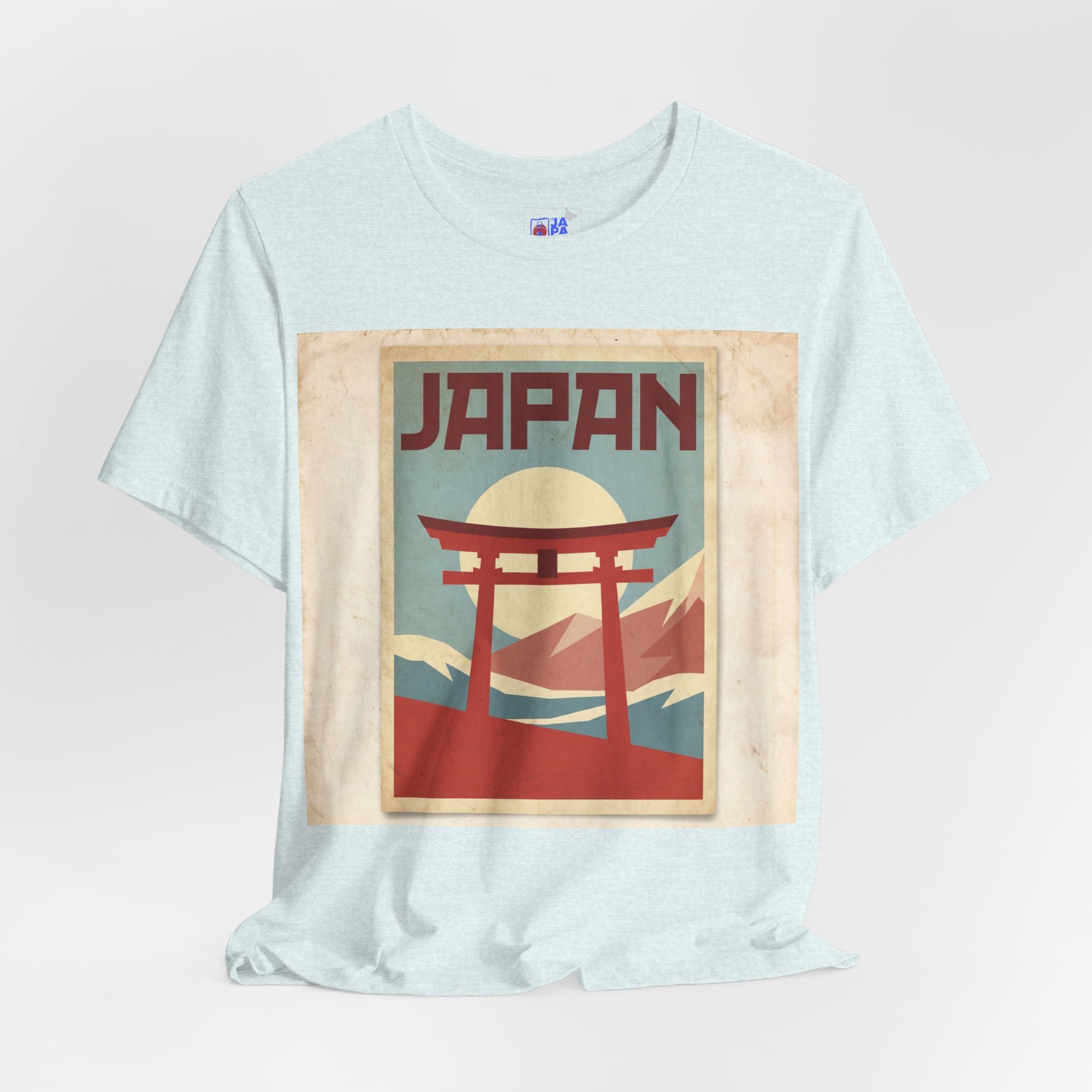 Japan Vintage Travel Poster T-Shirt — Torii Gate Sunrise Mountain Tee