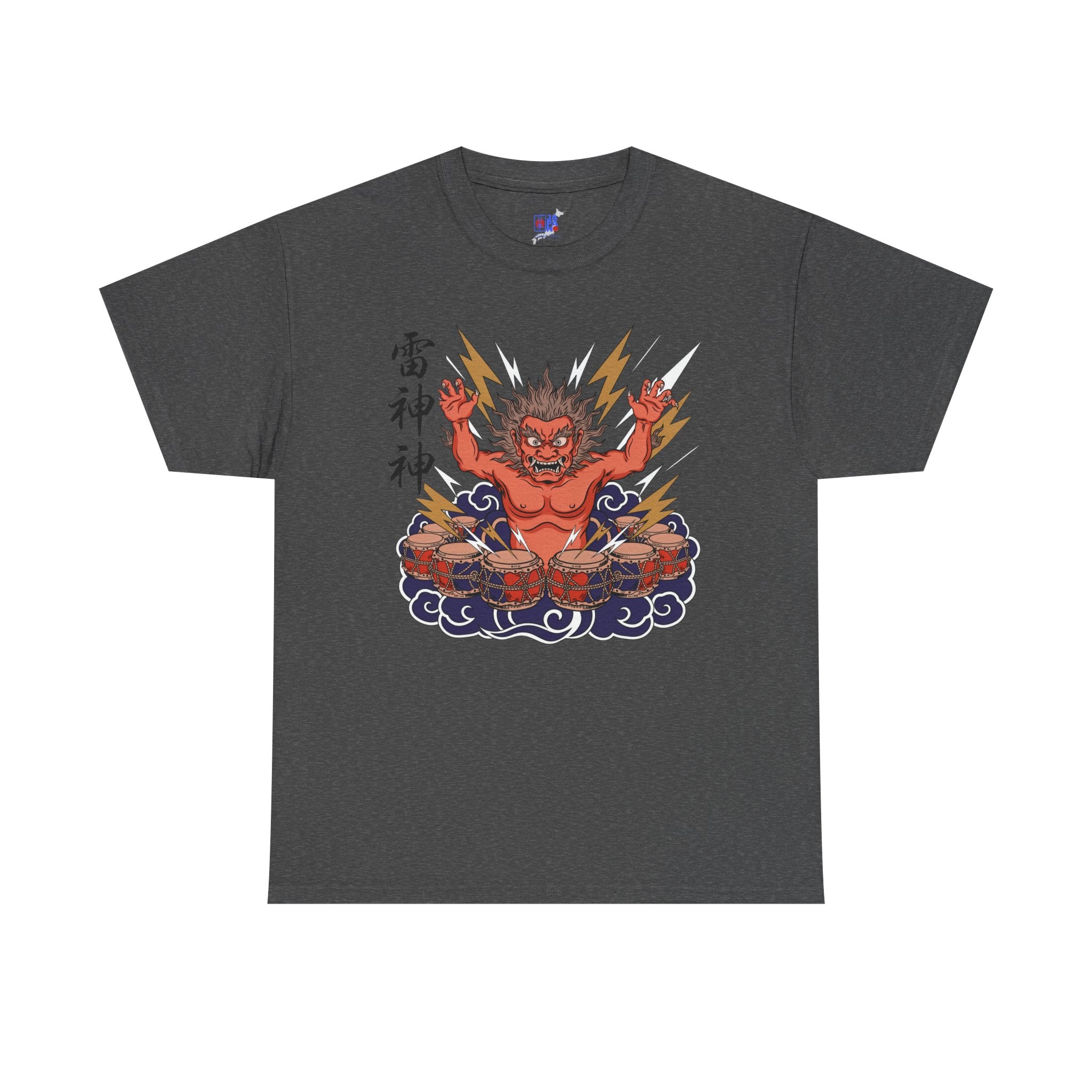 Raijin Thunder God T-Shirt — 雷神 Japanese God of Thunder Men's Tee | Japan Mythology Graphic Shirt