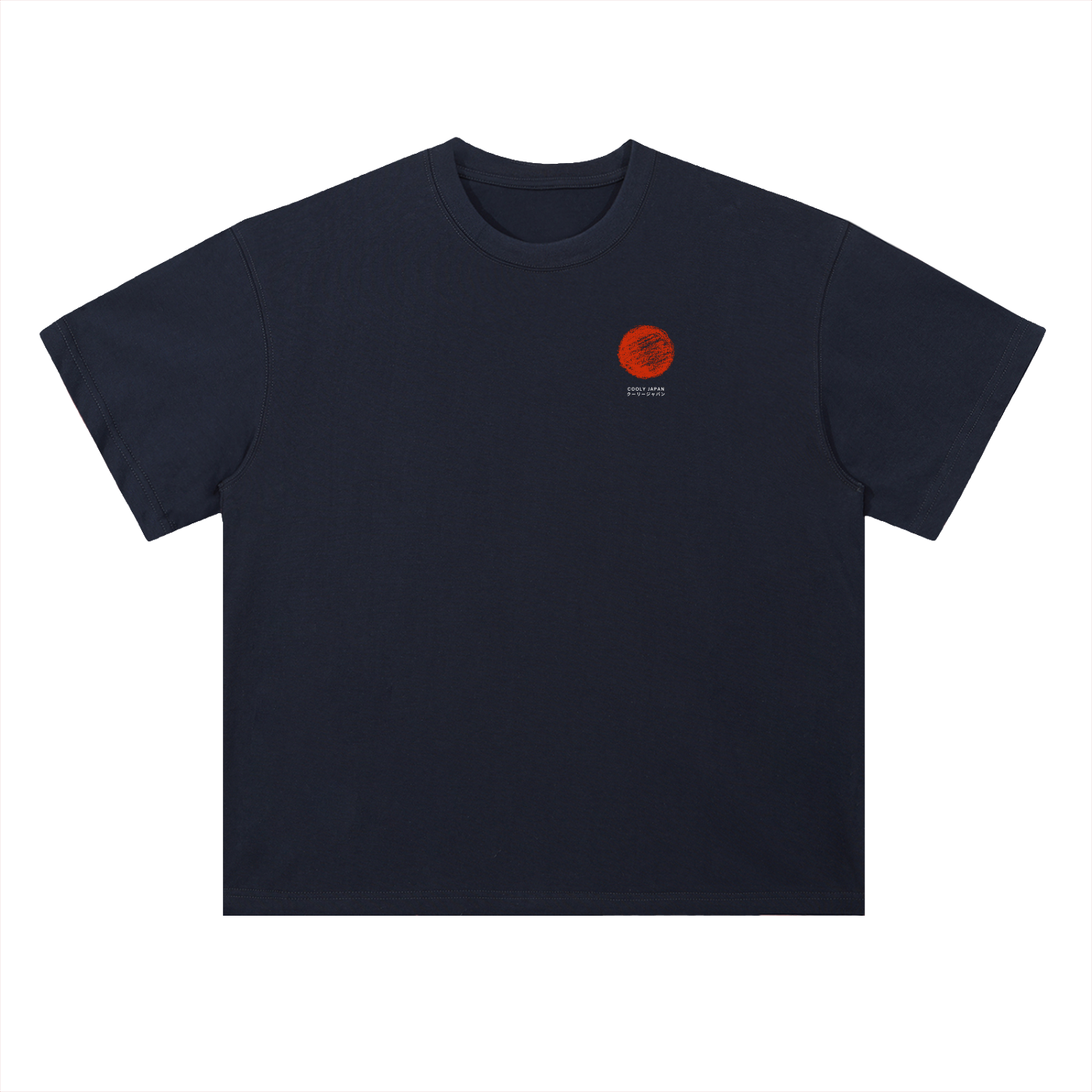 Cooly Japan Rising Sun Logo Tee — Black Oversized Drop-Shoulder T-Shirt (300gsm)
