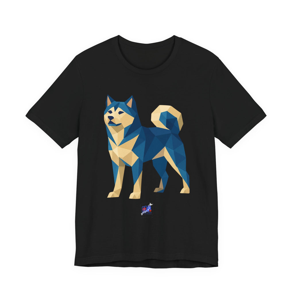 Geometric Shiba Inu T-Shirt — Low Poly Japanese Dog Art Tee