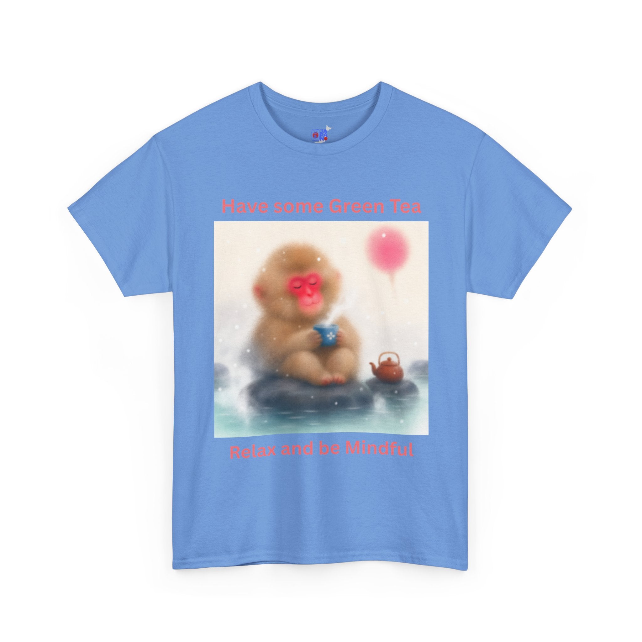Mindful Monkey Tee — "Have Some Green Tea, Relax and Be Mindful" Cute Zen T-Shirt