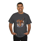 Charging Tiger T-Shirt | Asian Brushstroke Illustration, Chinese Calligraphy