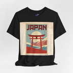 Japan Vintage Travel Poster T-Shirt — Torii Gate Sunrise Mountain Tee