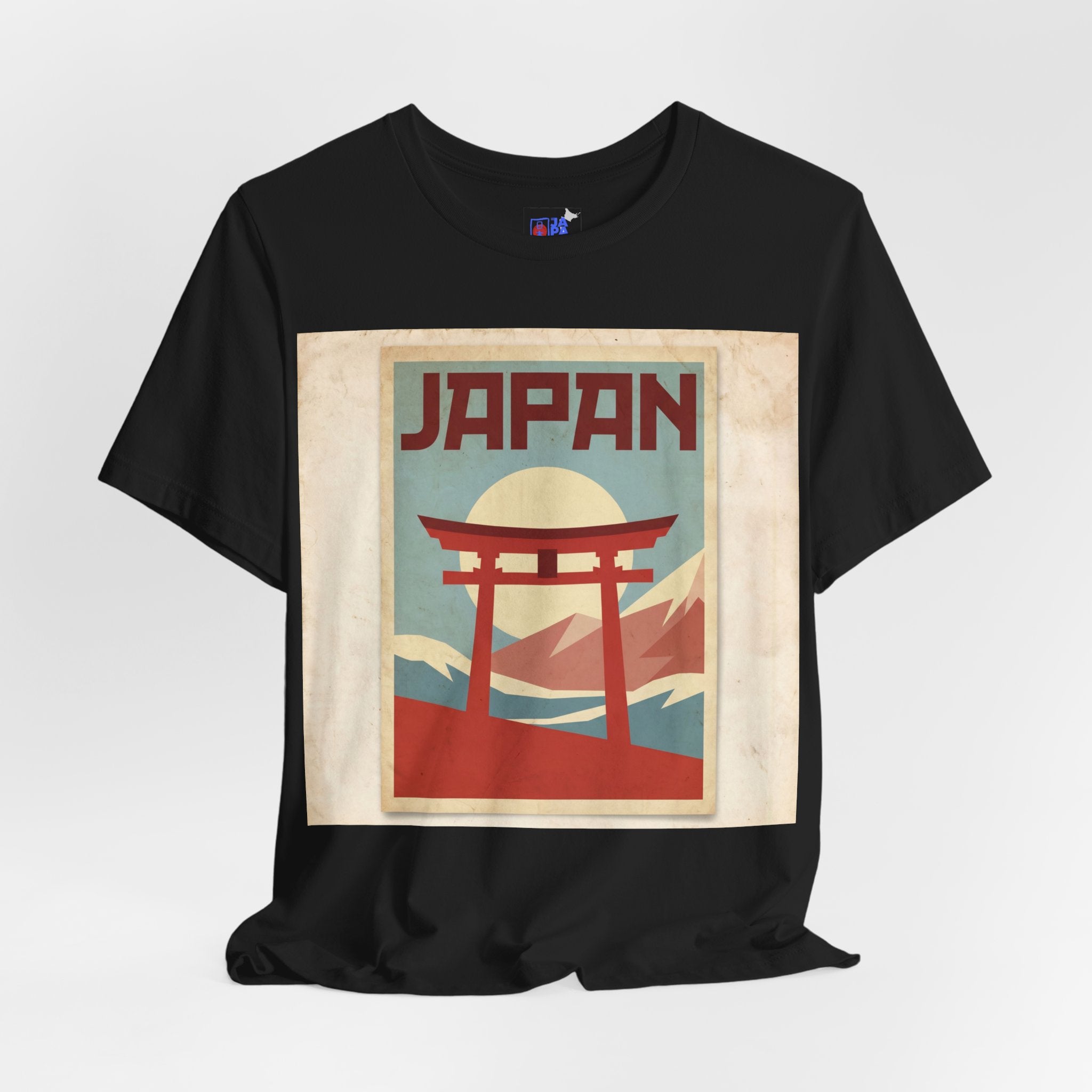 Japan Vintage Travel Poster T-Shirt — Torii Gate Sunrise Mountain Tee