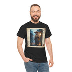 Tanuki Samurai T-Shirt — 狸の侍 Japanese Raccoon Dog Warrior | Yomichi Night Road Folklore Bushido Graphic Tee