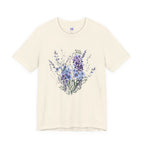 Japanese Wisteria and Forget-Me-Not T-Shirt | Fuji Wasurenagusa Dark Floral Tee | Japan Botanical Moonlit Garden Shirt
