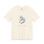Wasurenagusa "Treasure Yourself" Tee — Minimal Japanese Botanical Self-Compassion Shirt
