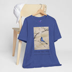 Nihonga Art Tee, Baika Shokin-zu Plum Blossoms and Blue Bird