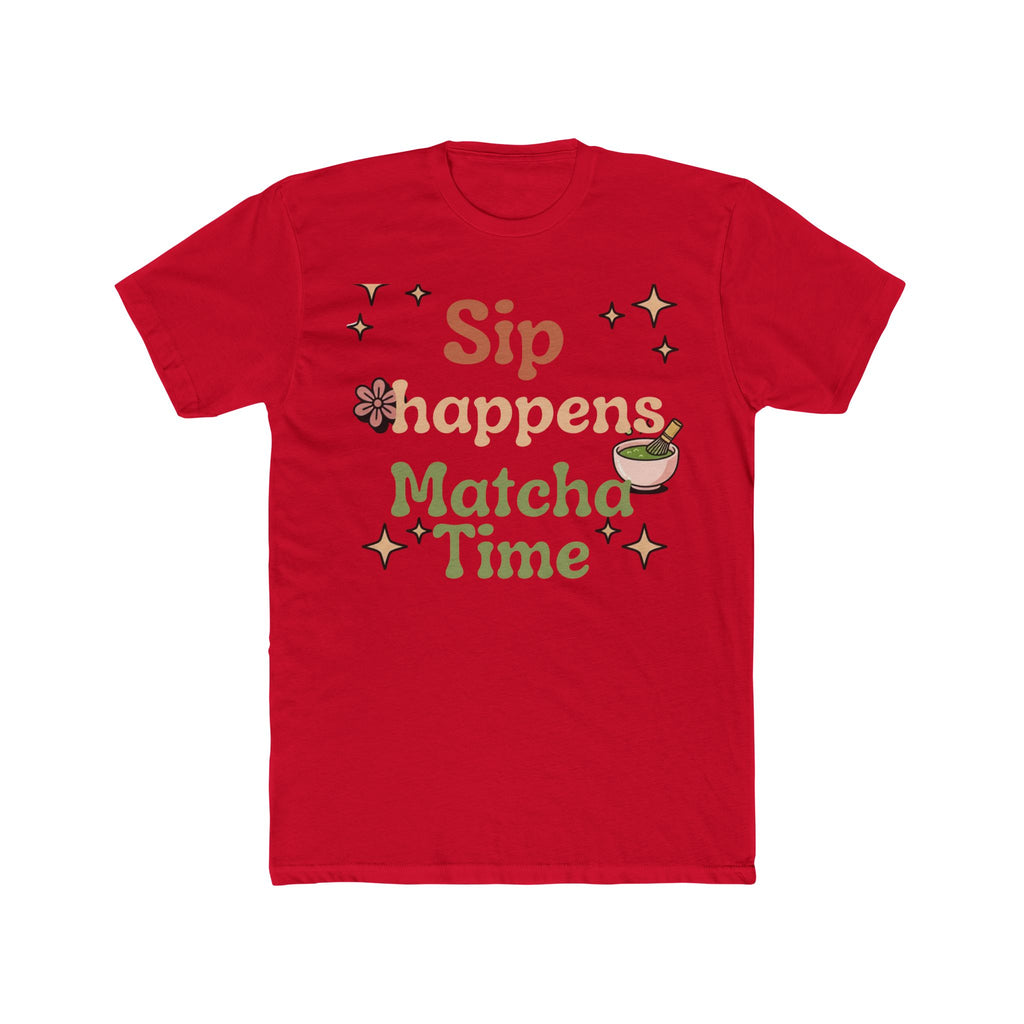 Sip Happens Matcha Time Tee | Front-Print Typography Graphic | Matcha Collection