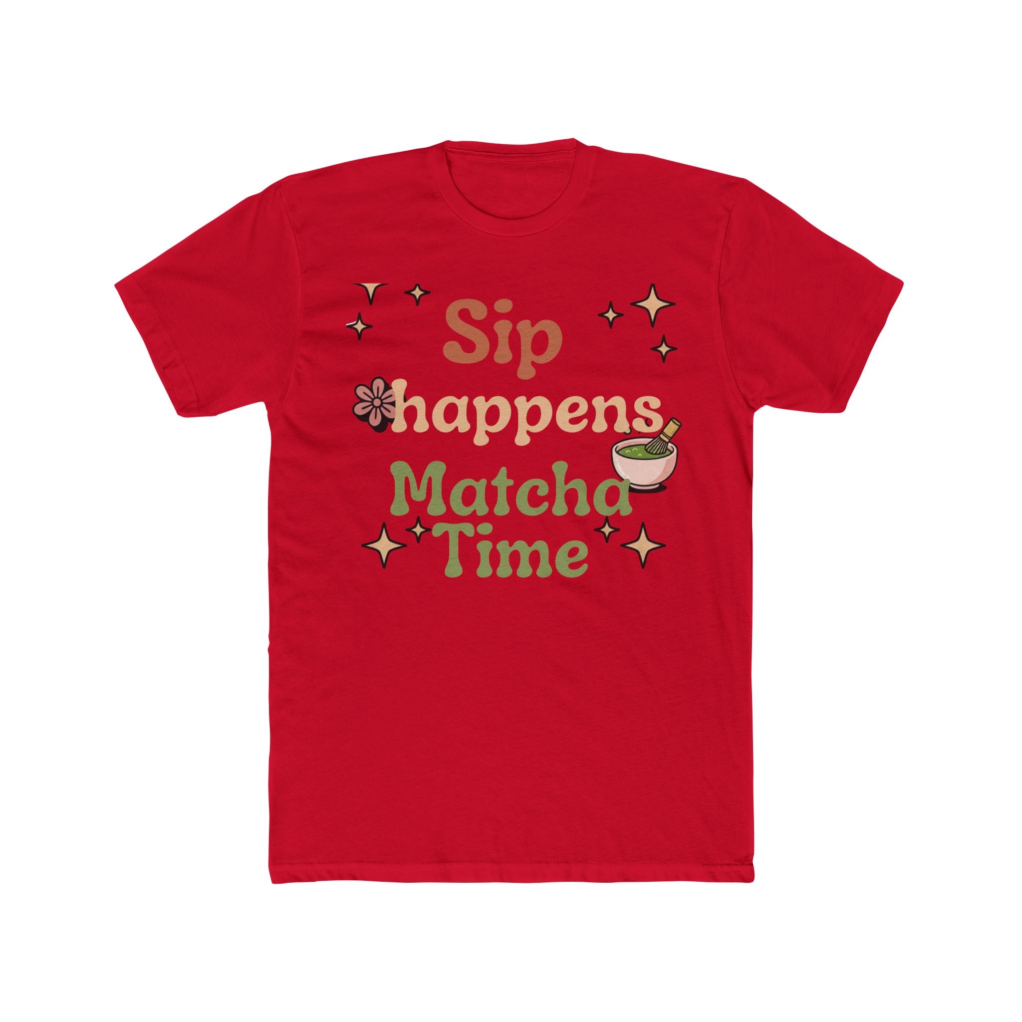 Sip Happens Matcha Time Tee | Front-Print Typography Graphic | Matcha Collection