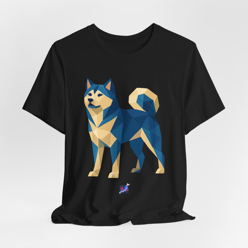 Geometric Shiba Inu T-Shirt — Low Poly Japanese Dog Art Tee