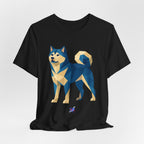 Geometric Shiba Inu T-Shirt — Low Poly Japanese Dog Art Tee