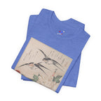 Teisai Hokuba "Swallows and Peonies" | Edo-period Surimono Art Tee (Light)