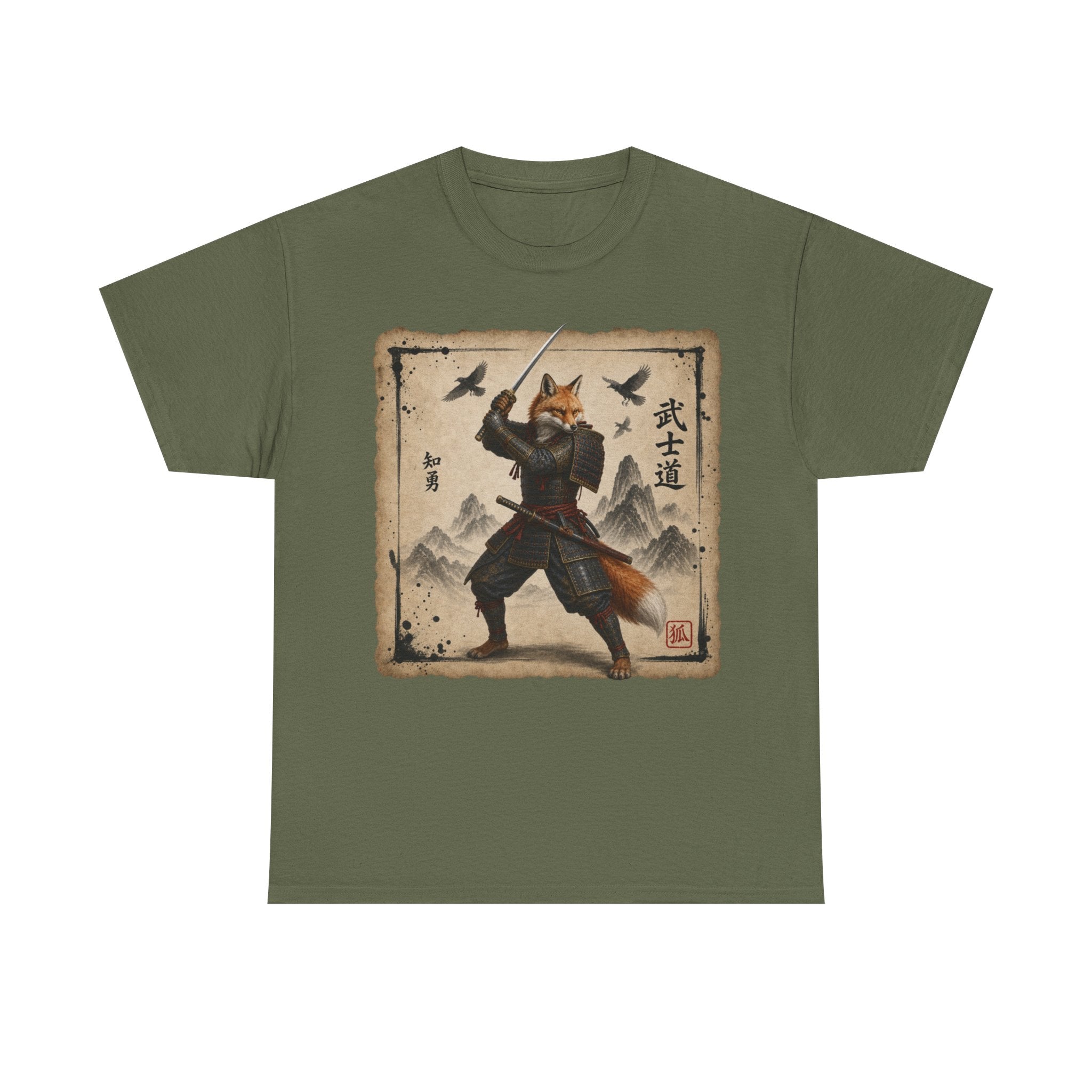 Samurai Fox T-Shirt — 'Bushido' Fox Warrior Vintage Japanese Art Tee
