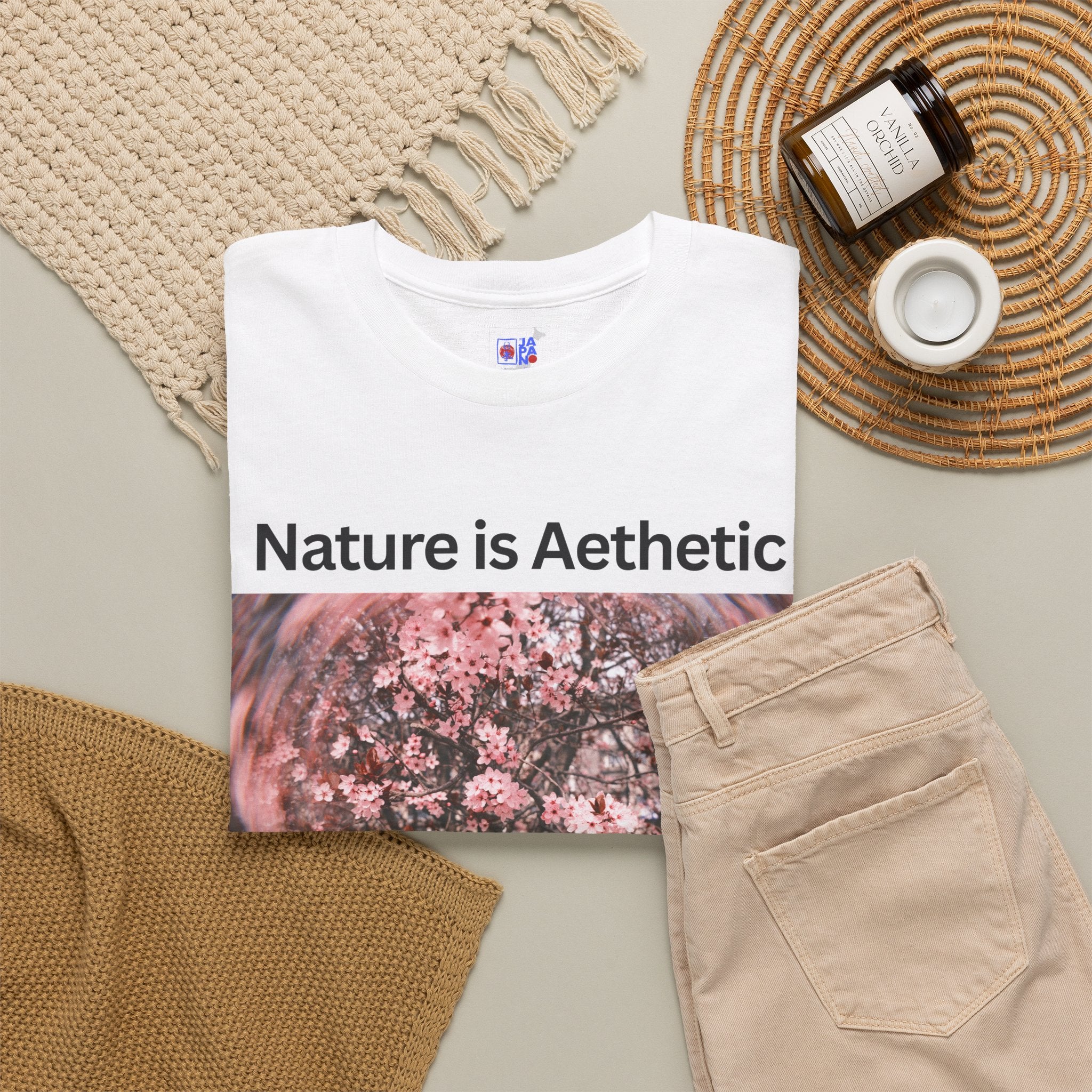 Nature Is Aesthetic Pink Sakura Floral T-Shirt