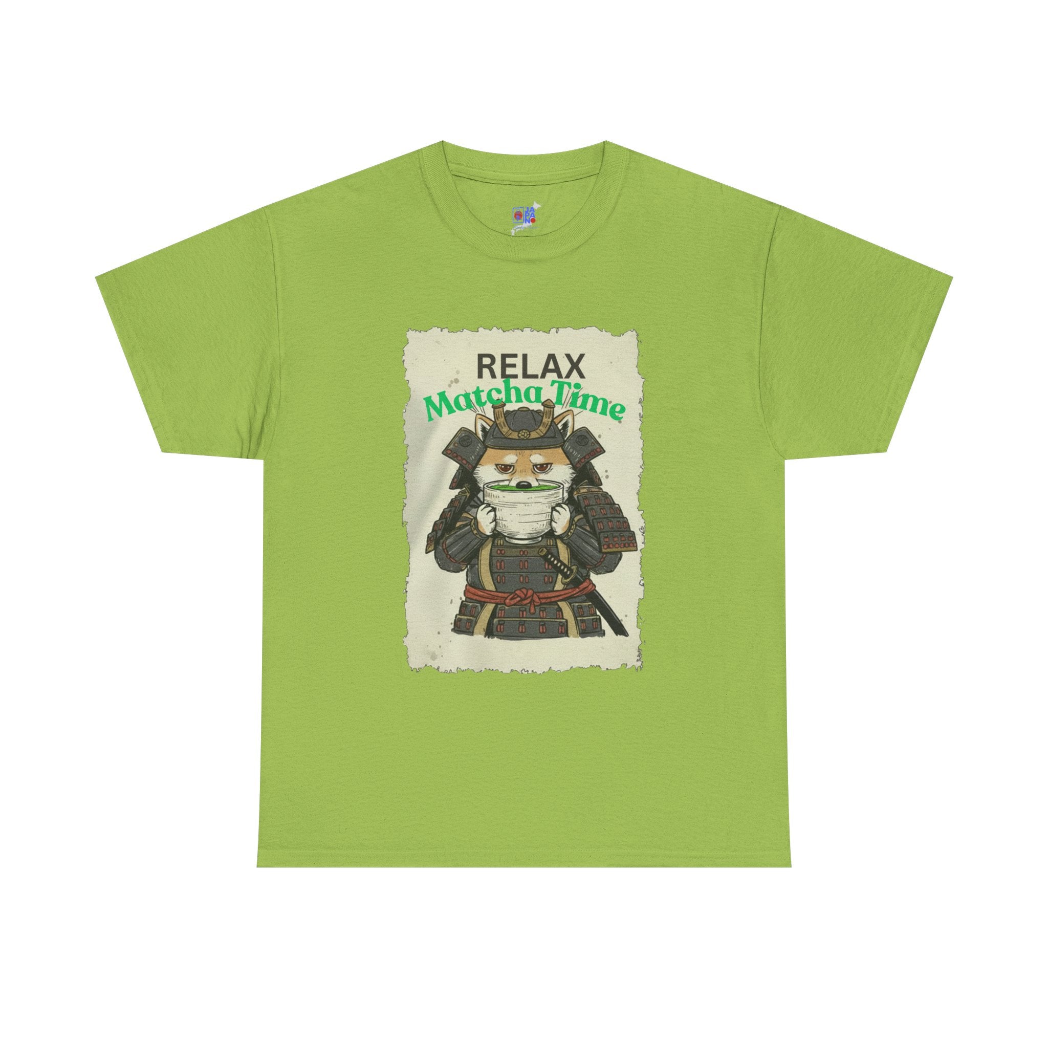 Samurai Shiba Inu Drinking Matcha Tee — Relax Matcha Time Graphic T-Shirt