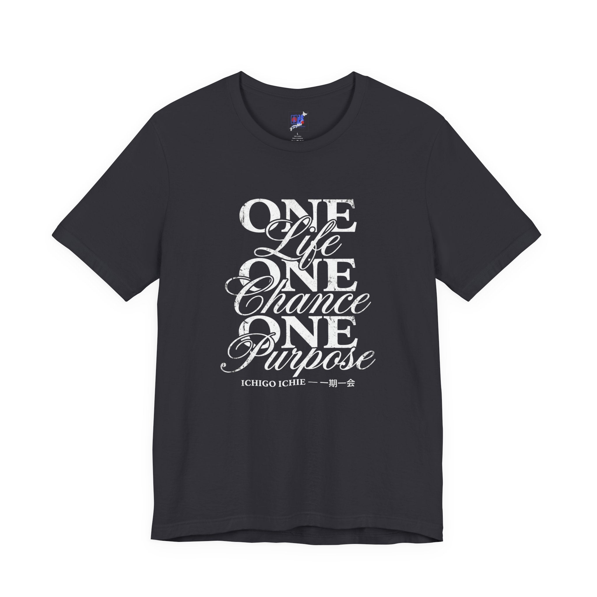 Ichigo Ichie Japanese Philosophy T-Shirt — One Life One Chance One Purpose | 一期一会 Vintage Typography Zen Tee