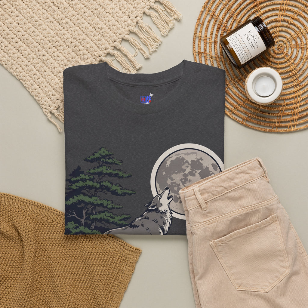 Japanese Wolf T-Shirt — 山犬 Yamainu Mountain Dog Men's Tee | Japan Mythology Gift