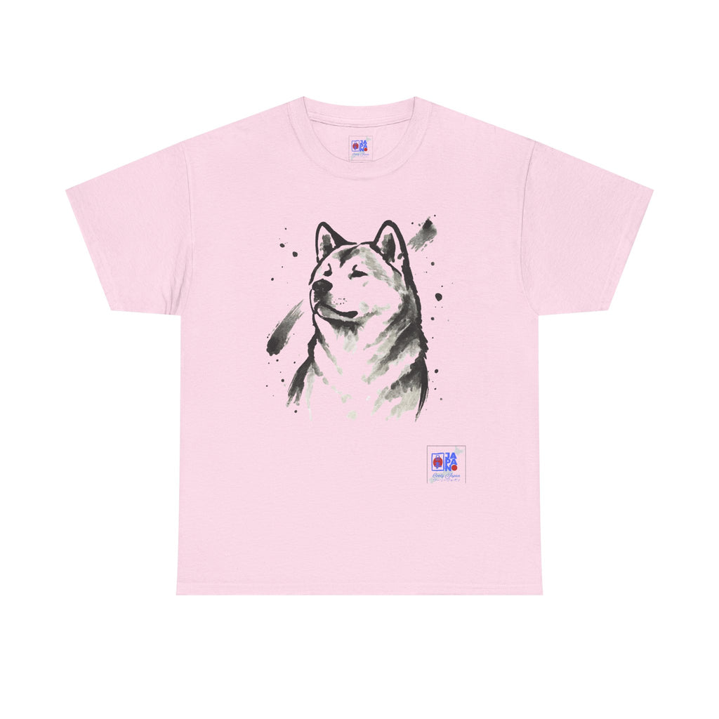 Akita Inu Sumi Ink Portrait T-Shirt — Japanese Ink Wash Dog Tee