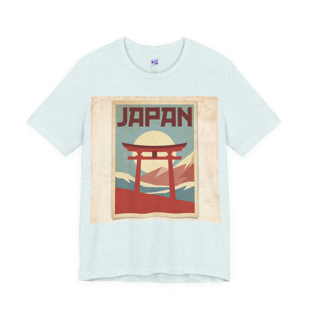 Japan Vintage Travel Poster T-Shirt — Torii Gate Sunrise Mountain Tee