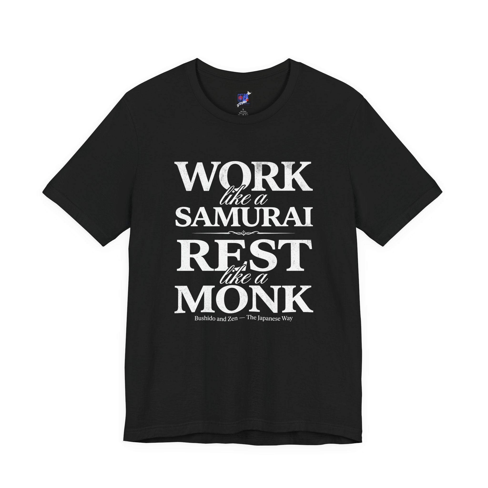 Work Like a Samurai Rest Like a Monk T-Shirt – Bushido and Zen The Japanese Way – Vintage Typography Mindfulness Productivity Tee