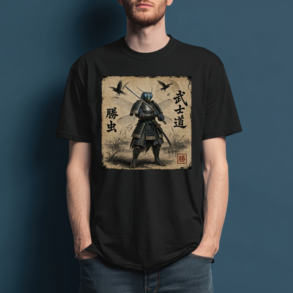 Samurai Dragonfly Warrior Tee Version 2 — Bushidō Ink Warrior Graphic T-Shirt