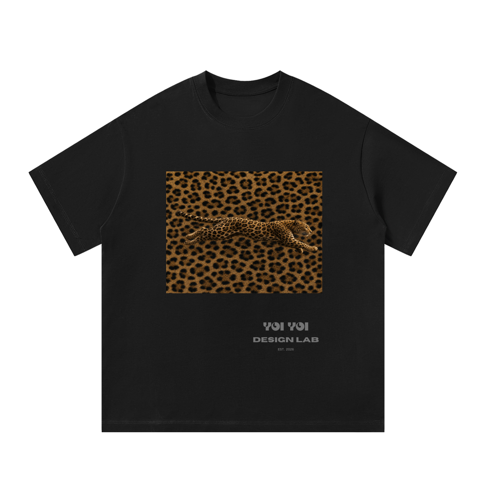 YOI YOI ART Lab — Leopard Oversized Tee | 300gsm Heavy Cotton