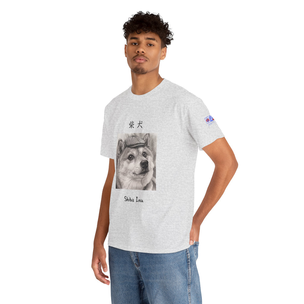 The Gentleman Shiba | Peaky Blinders Newsboy Cap Pencil Art Tee