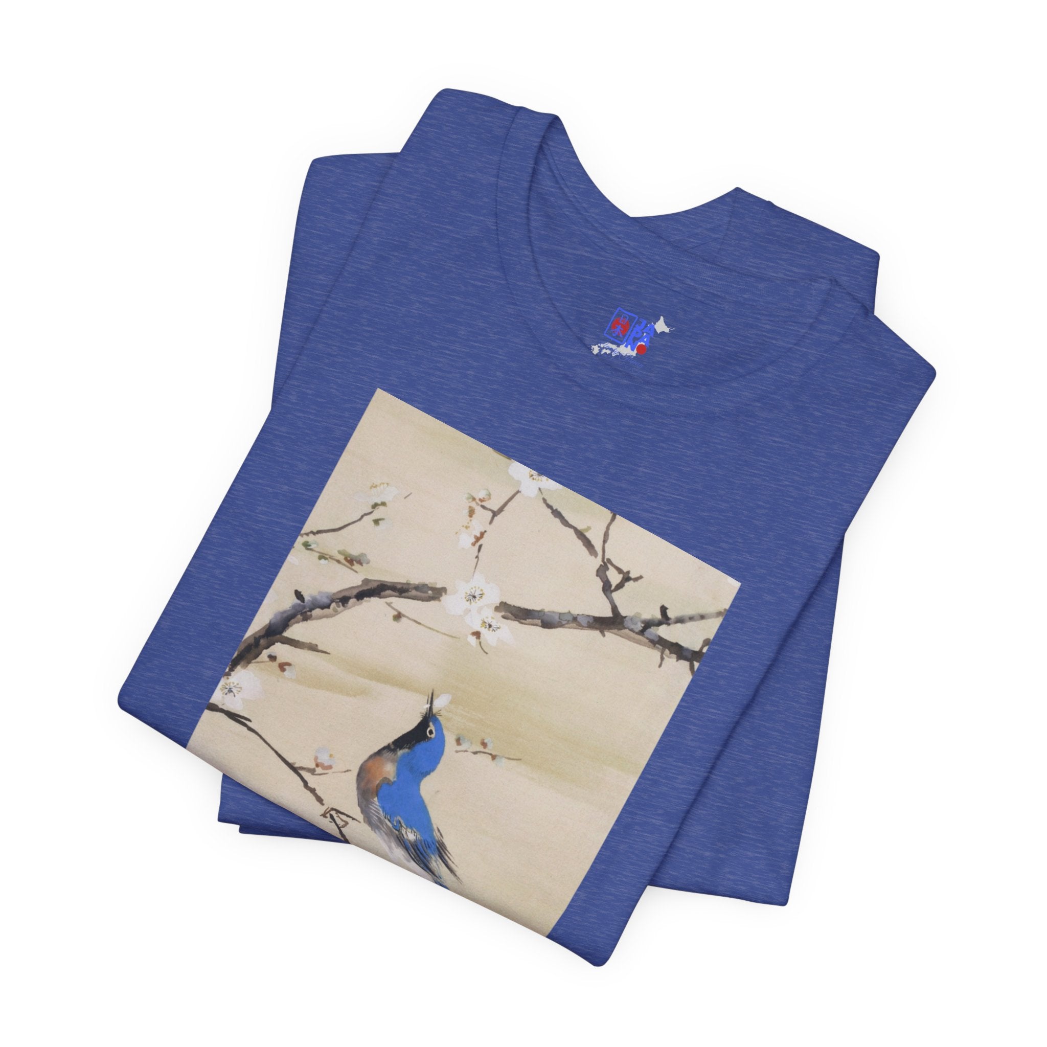 Nihonga Art Tee — “Baika Shōkin-zu” Plum Blossoms & Blue Bird