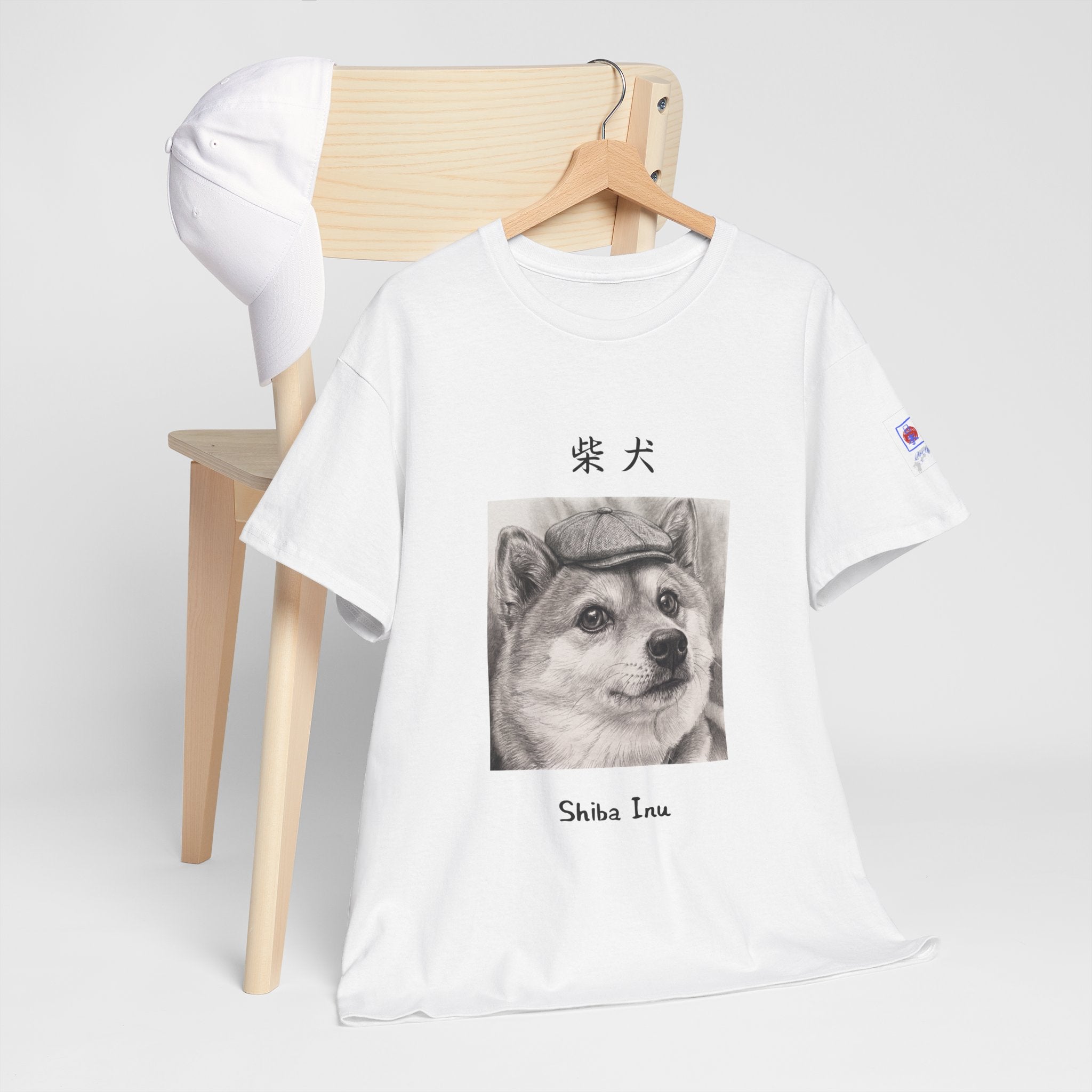 The Gentleman Shiba | Peaky Blinders Newsboy Cap Pencil Art Tee