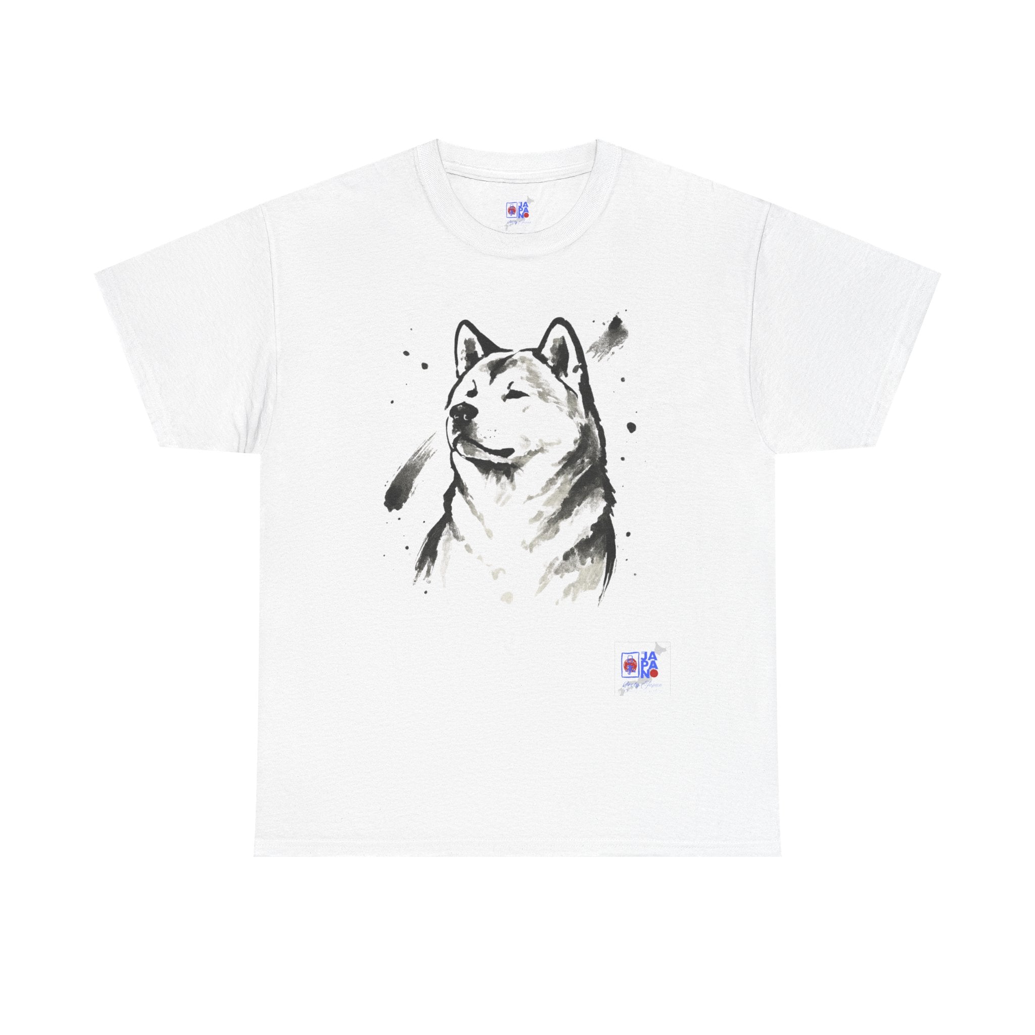 Akita Inu Sumi Ink Portrait T-Shirt — Japanese Ink Wash Dog Tee
