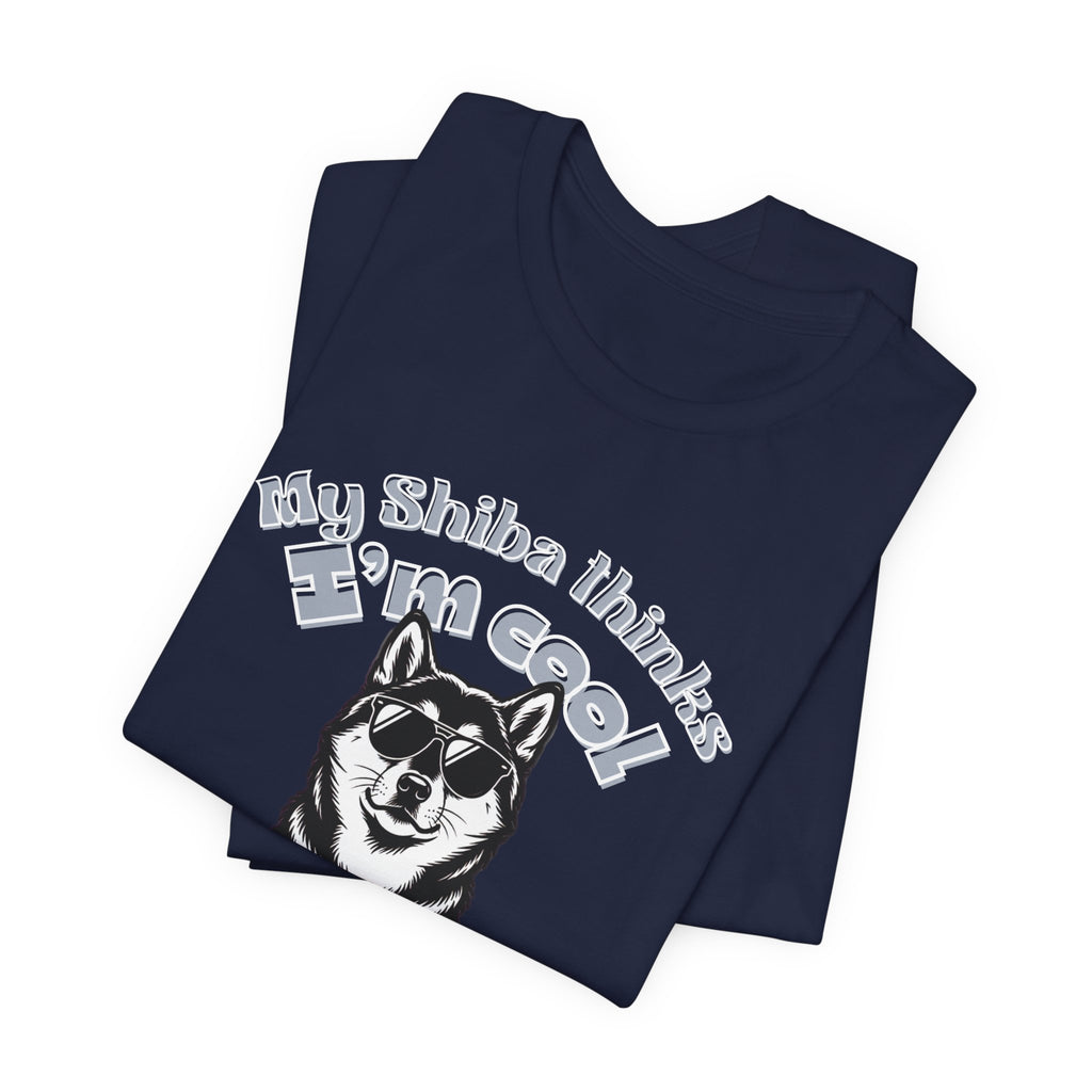 My Shiba Thinks I'm Cool, Shiba Inu Sunglasses Graphic Tee, Japanese Dog Lover Gift, Unisex T-Shirt