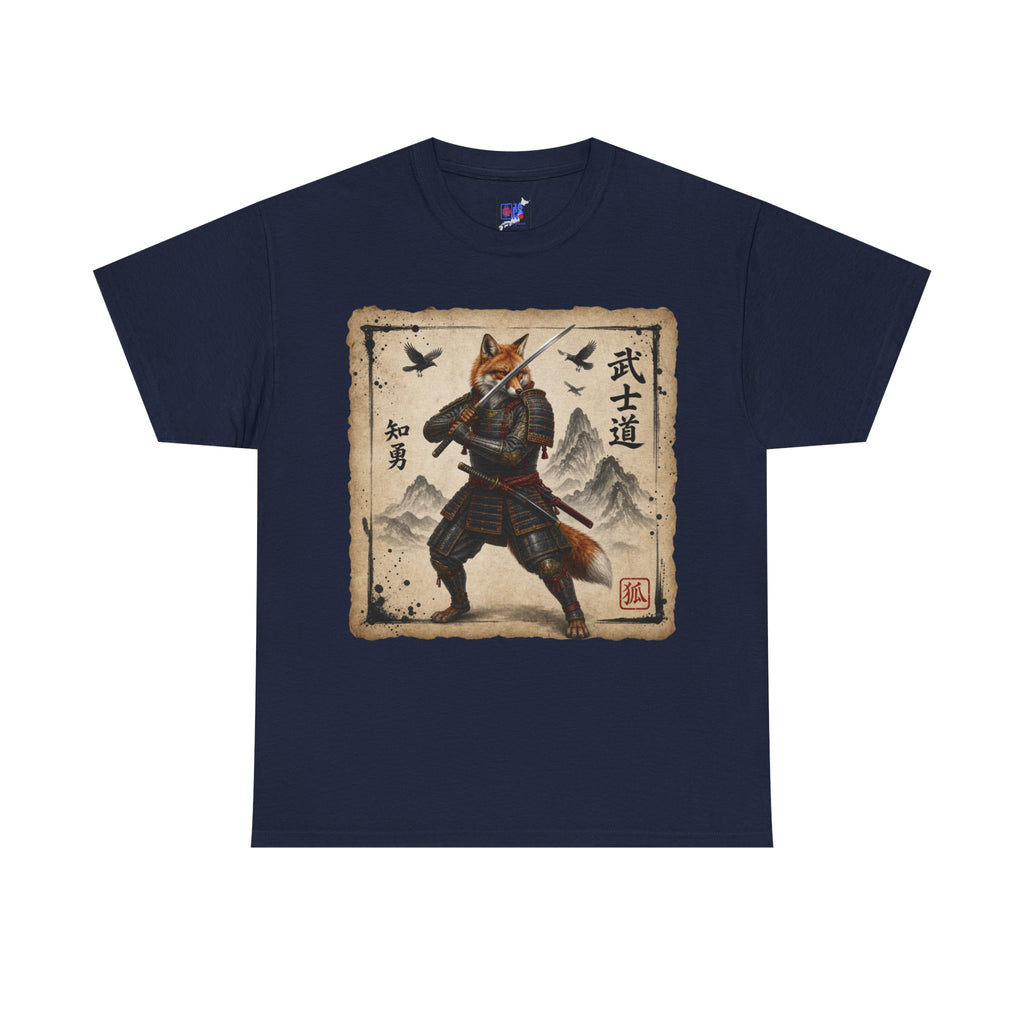 Samurai Fox T-Shirt — Warrior Fox with Kanji Art