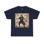 Samurai Fox T-Shirt — Warrior Fox with Kanji Art