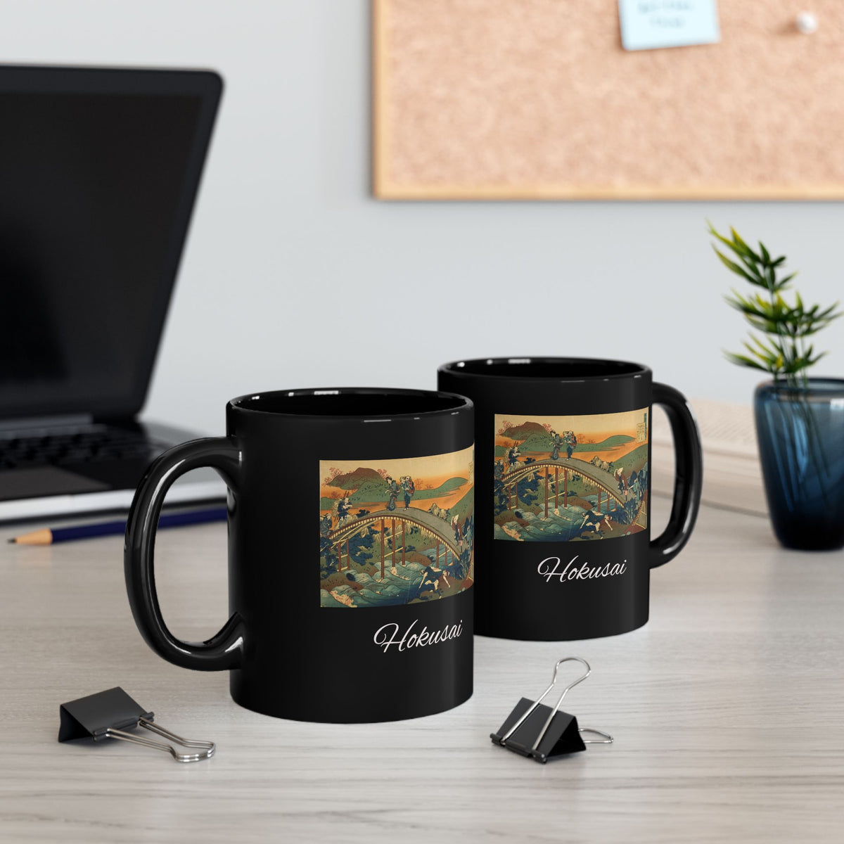 Hokusai Katsushika Hokusai Ukiyo-e Black Coffee Mug (11oz/15oz)