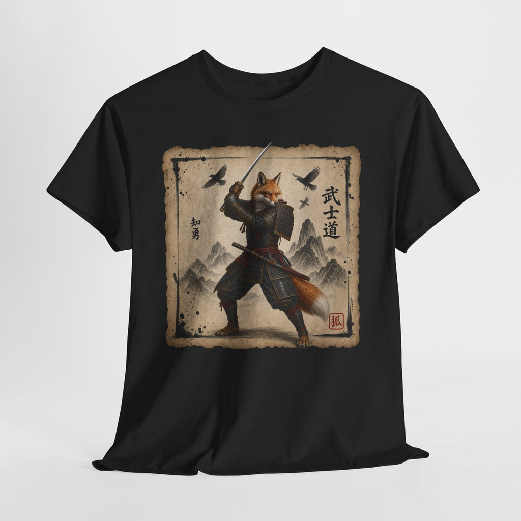 Samurai Fox T-Shirt — 'Bushido' Fox Warrior Vintage Japanese Art Tee