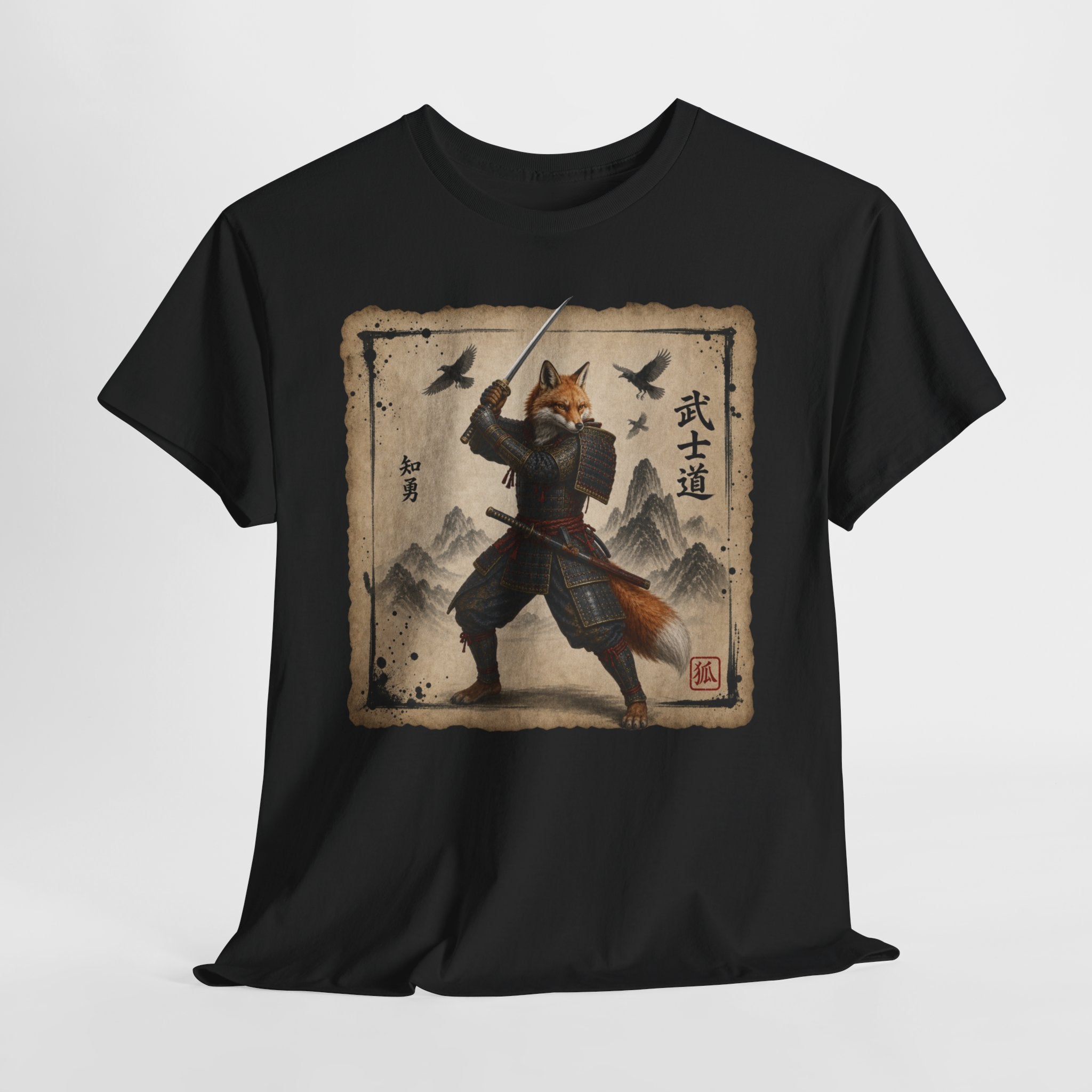Samurai Fox T-Shirt — 'Bushido' Fox Warrior Vintage Japanese Art Tee