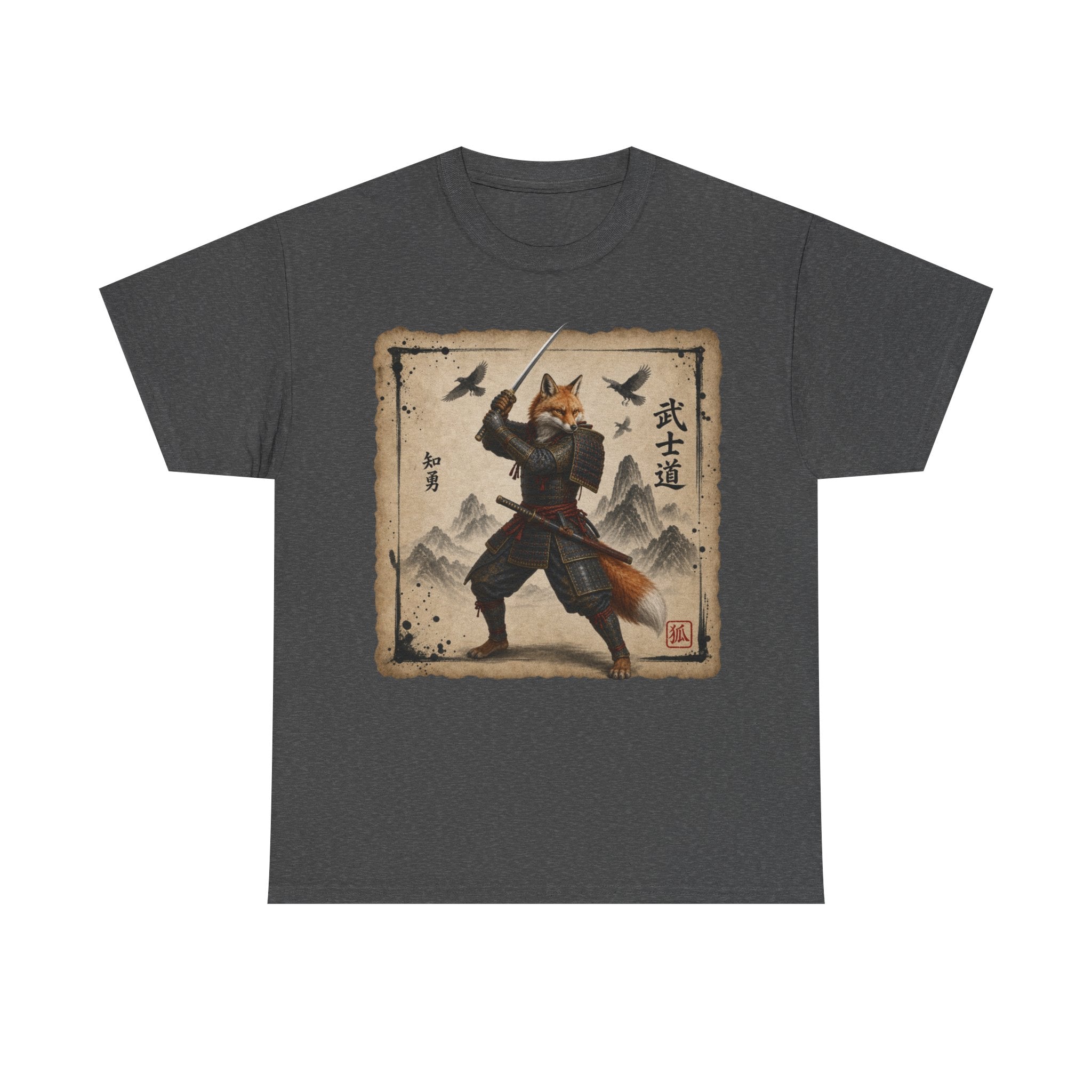 Samurai Fox T-Shirt — 'Bushido' Fox Warrior Vintage Japanese Art Tee